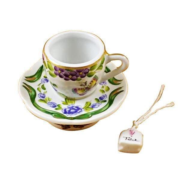 Cup & Saucer - Butterfly Porcelain Limoges China French Trinket Box