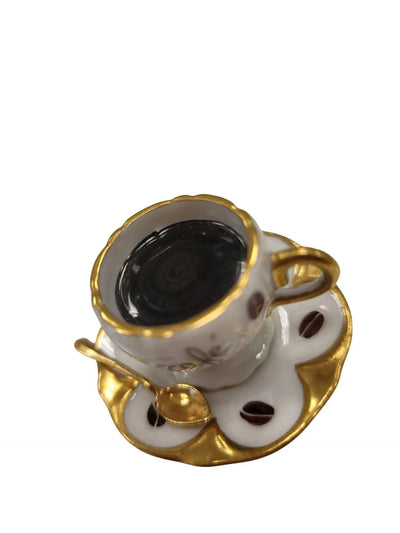 Hand-painted Cup of Coffee Cafe Limoges box, French artistry for lovers of fine art