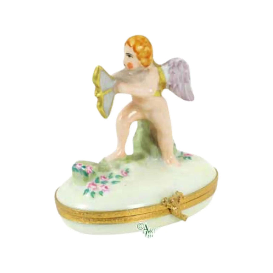 Cupid Porcelain Limoges Love Valentines Angel French Trinket Box