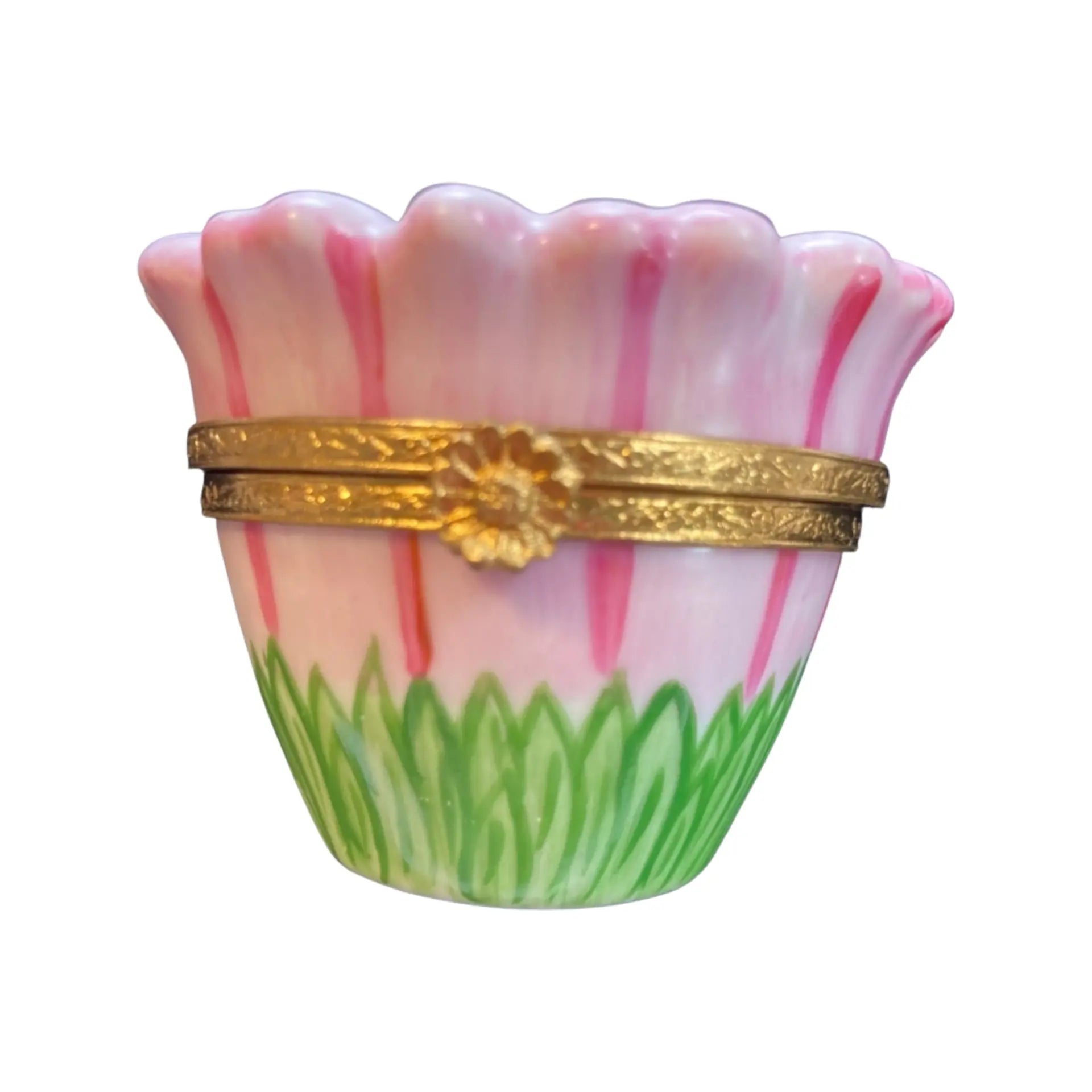 Daisy: Pink Porcelain Limoges Flowers Garden French Trinket Box