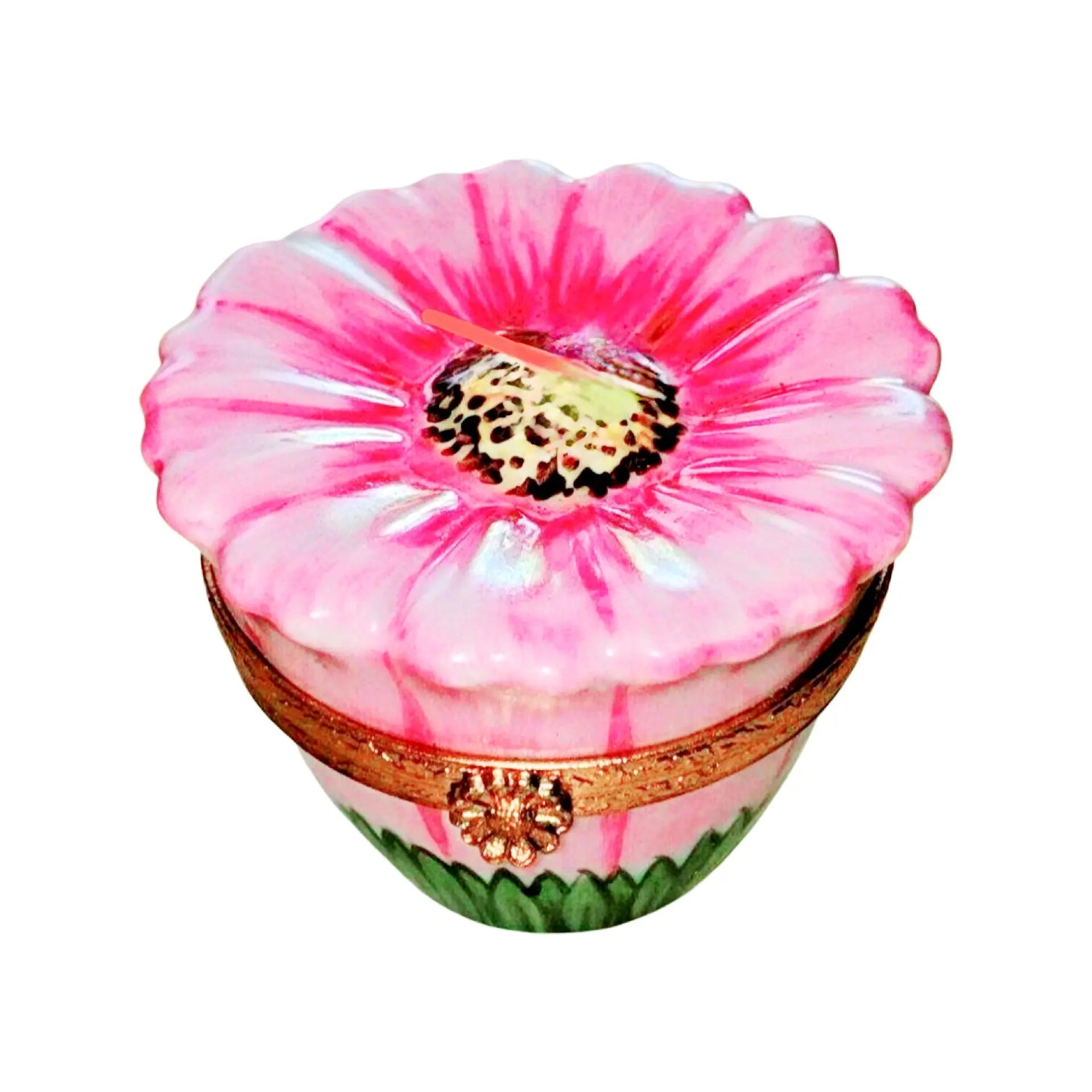 Daisy: Pink Porcelain Limoges Flowers Garden French Trinket Box