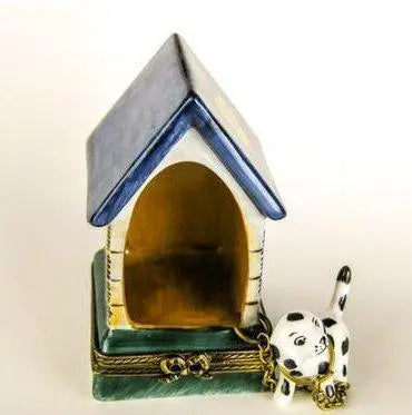 Dalmation Dog House Porcelain Limoges dog limoges boxes French Trinket Box