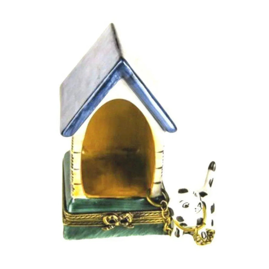 Dalmation Dog House Porcelain Limoges dog limoges boxes French Trinket Box