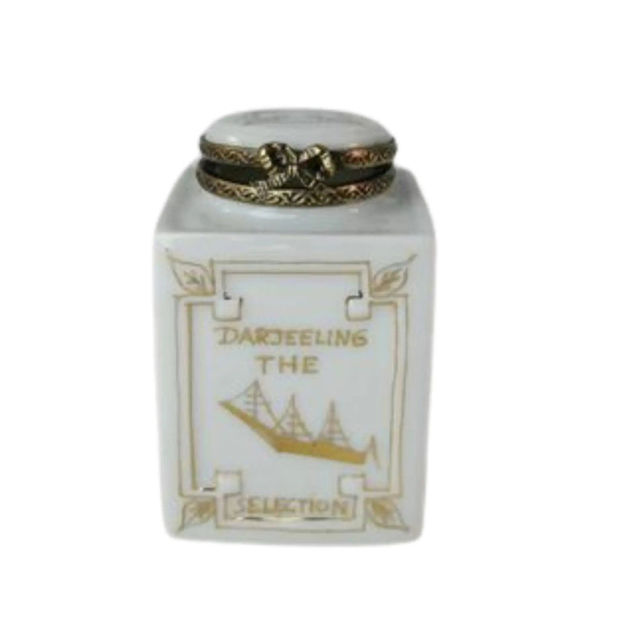 Darjeeling Tea Can Porcelain Limoges Food Home French Trinket Box