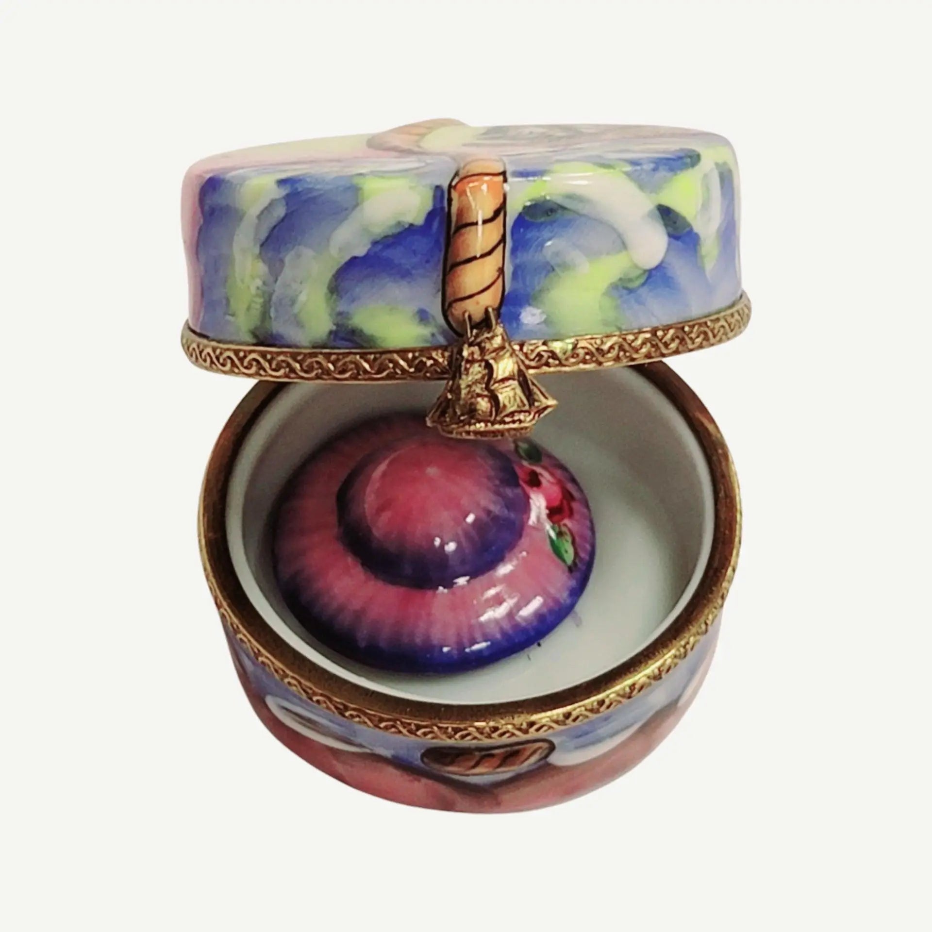 Designer Hat Box Figurine Porcelain Limoges hats fashion LIMOGES BoXES French Trinket Box