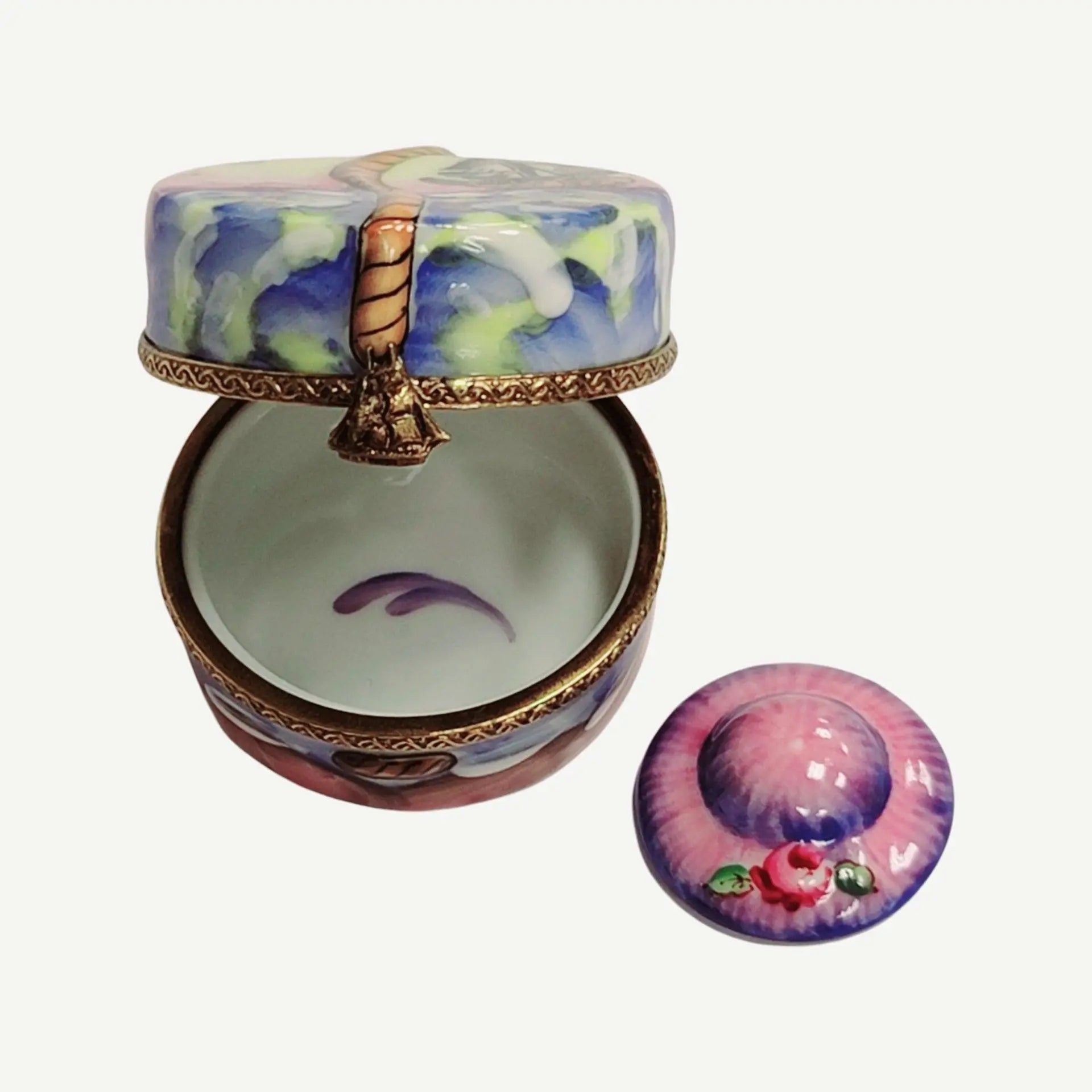 Designer Hat Box Figurine Porcelain Limoges hats fashion LIMOGES BoXES French Trinket Box
