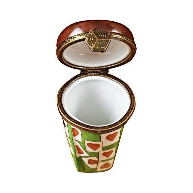 Dice Shaker Limoges box, hand-painted porcelain made in France