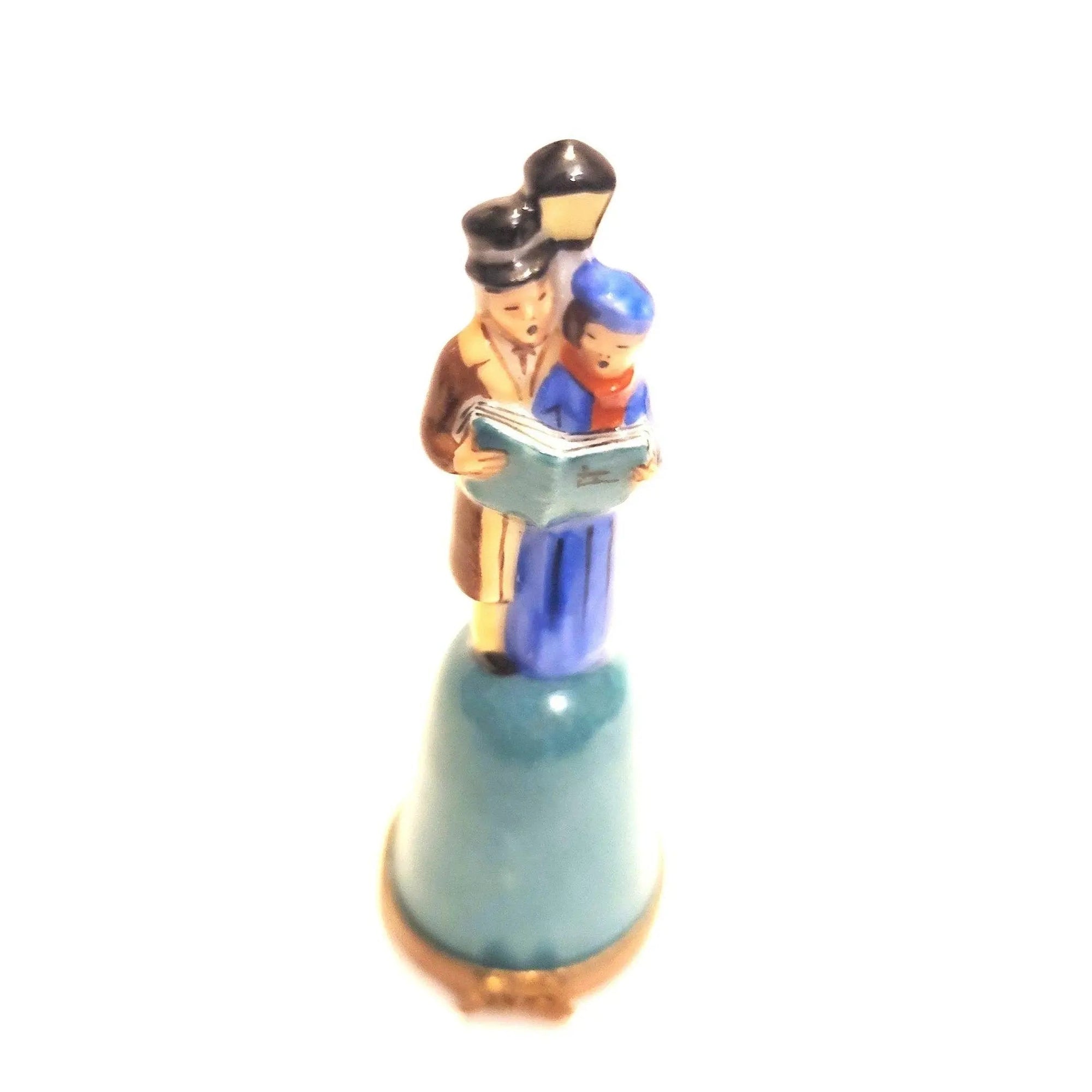 Dickens Carolers Porcelain Bell Porcelain Limoges xmas theme French Trinket Box