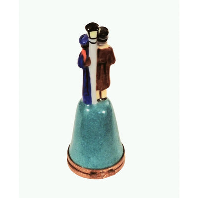 Dickens Carolers Porcelain Bell Porcelain Limoges xmas theme French Trinket Box