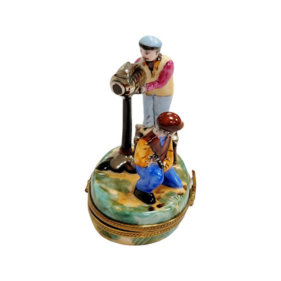 Director's Film Camera Limoges Box Porcelain Limoges art fine professional French Trinket Box