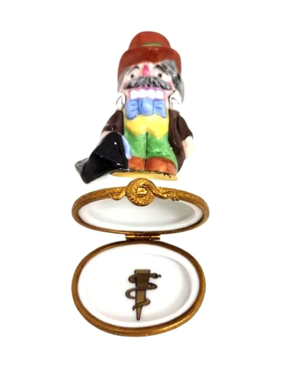 Doctor Limoges Box Figurine Porcelain Limoges figurine professional nutcracker French Trinket Box