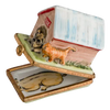 Dog House Porcelain Limoges Dog French Trinket Box