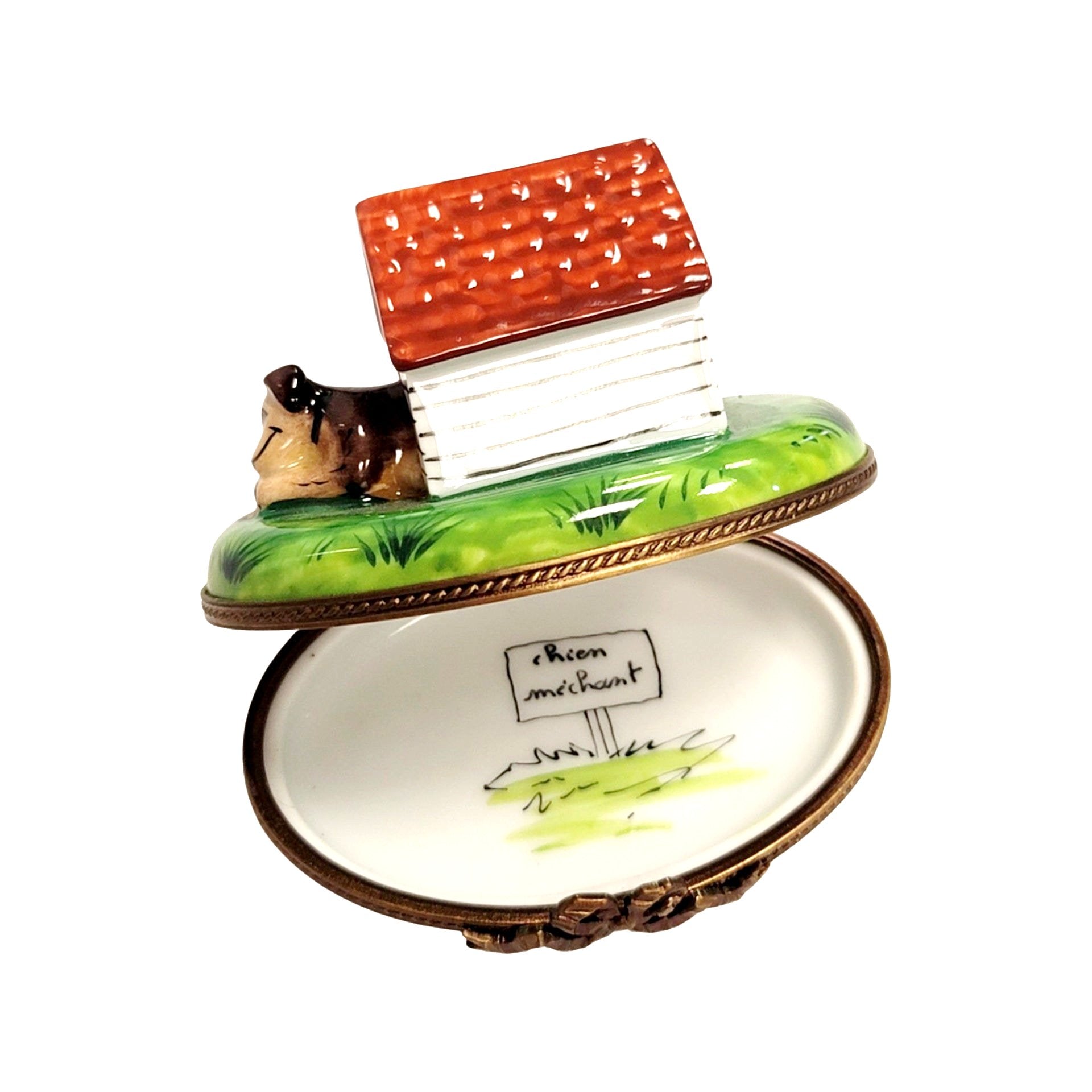 Dog House Delight Limoges Box Porcelain Limoges dog French Trinket Box