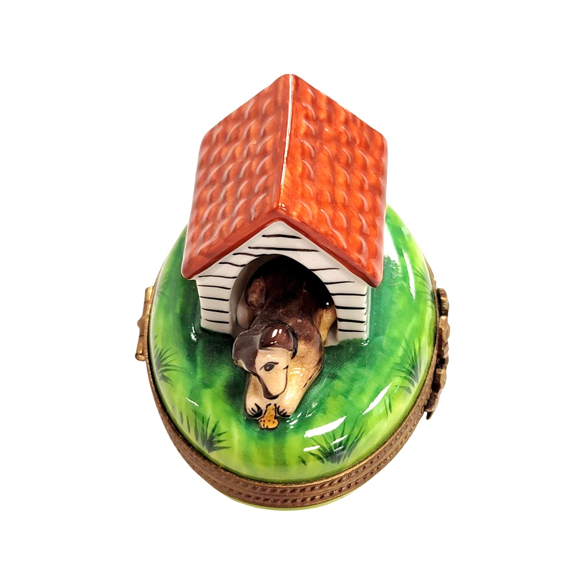 Dog House Delight Limoges Box Porcelain Limoges dog French Trinket Box