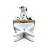 Dog on Director Chair Figurine Porcelain Limoges Dog Furniture French Trinket Box