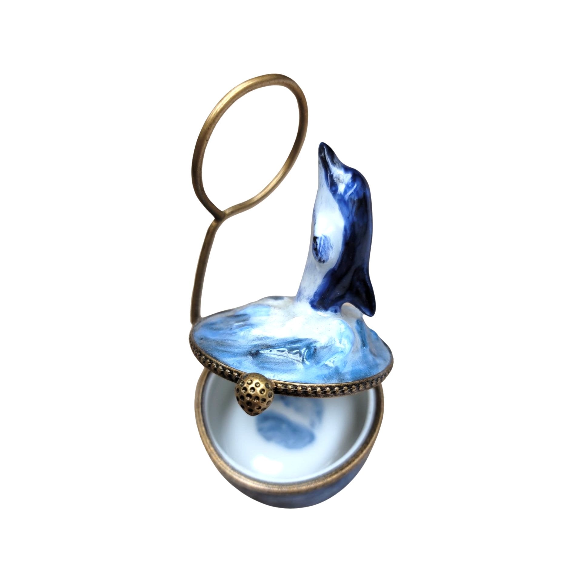 Dolphin Ocean Serenity Box Porcelain Limoges fish ocean beach LIMOGES BOXES French Trinket Box