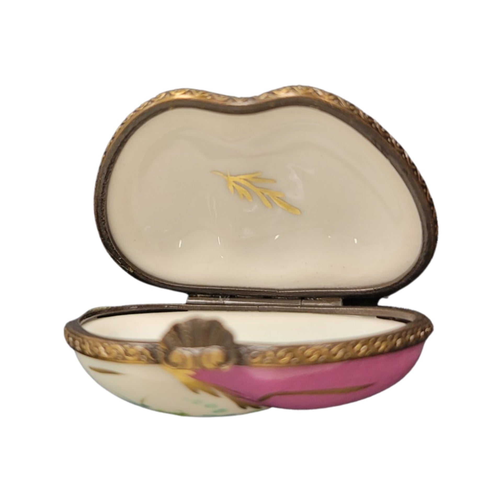 Double Pink Heart Box Porcelain Limoges hearts LIMOGES BOXES French Trinket Box