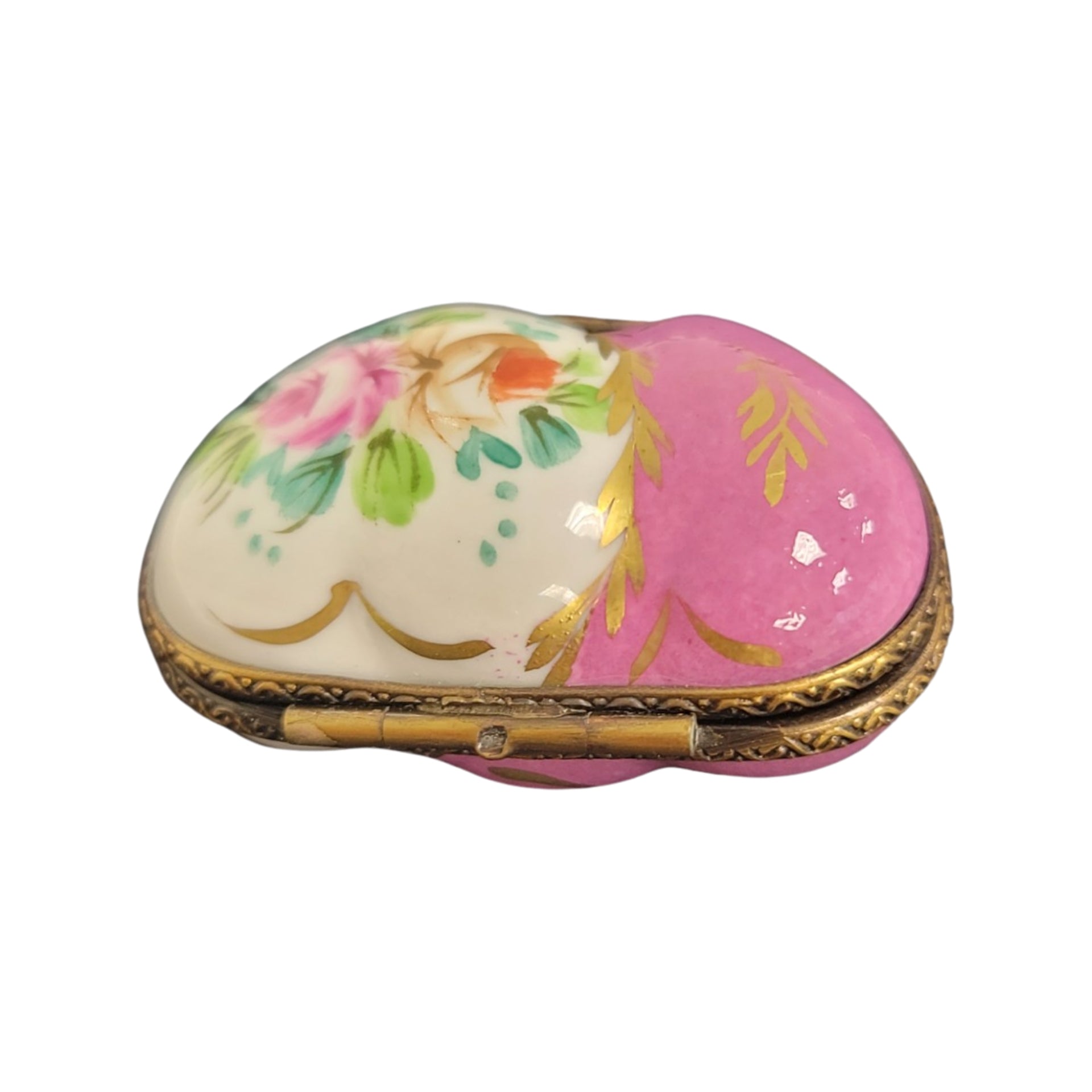 Double Pink Heart Box Porcelain Limoges hearts LIMOGES BOXES French Trinket Box