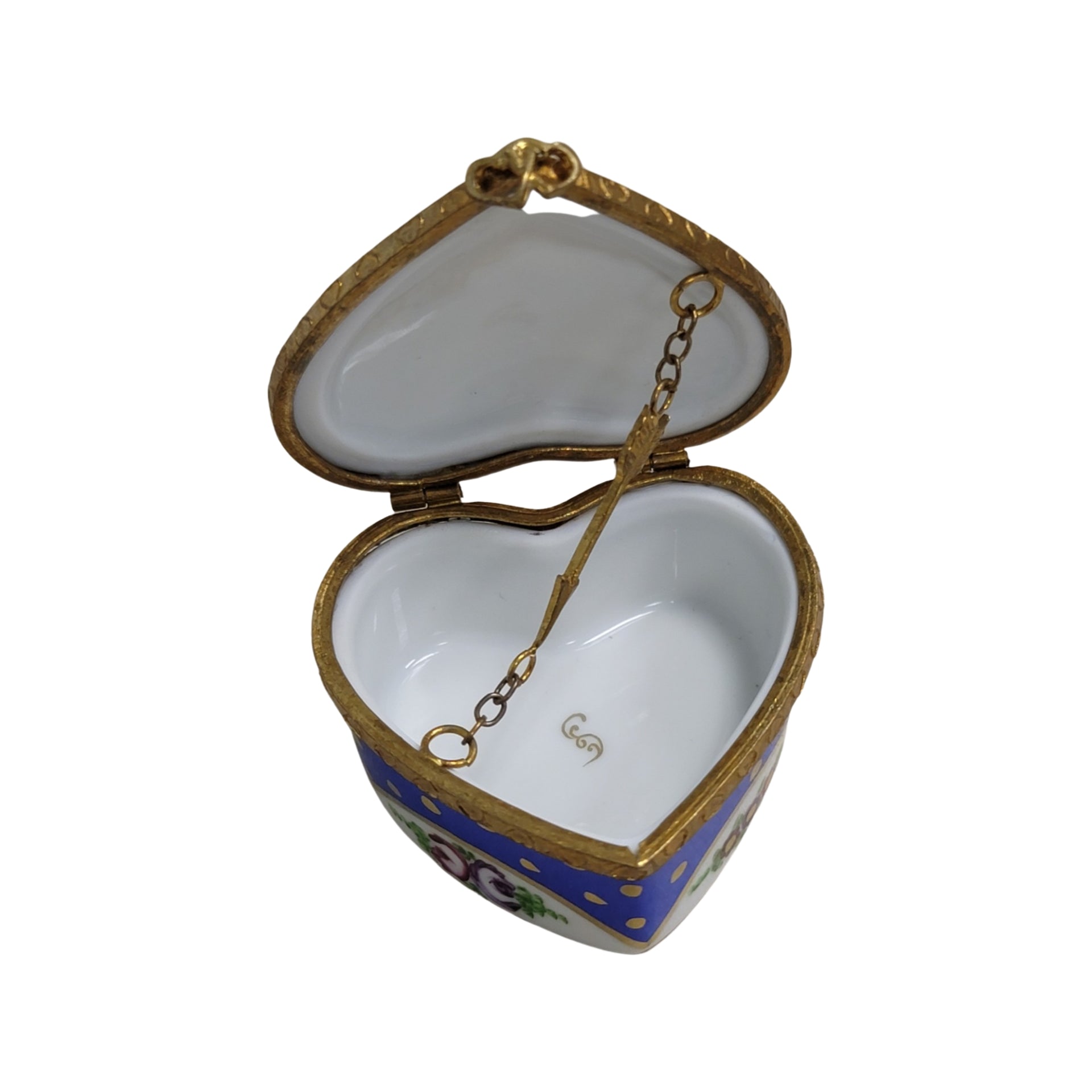 Doves on Heart Trinket Box Porcelain Limoges hearts LIMOGES BOXES bird French Trinket Box