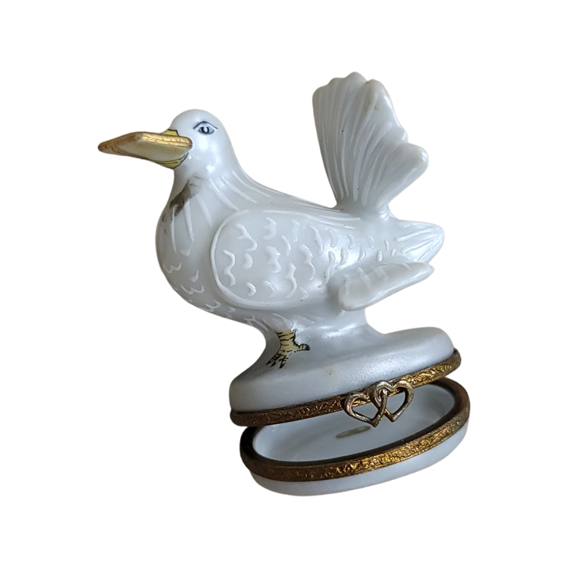 Dove With Letter Limoges Box Porcelain Limoges birds LIMOGES BOXES wedding French Trinket Box