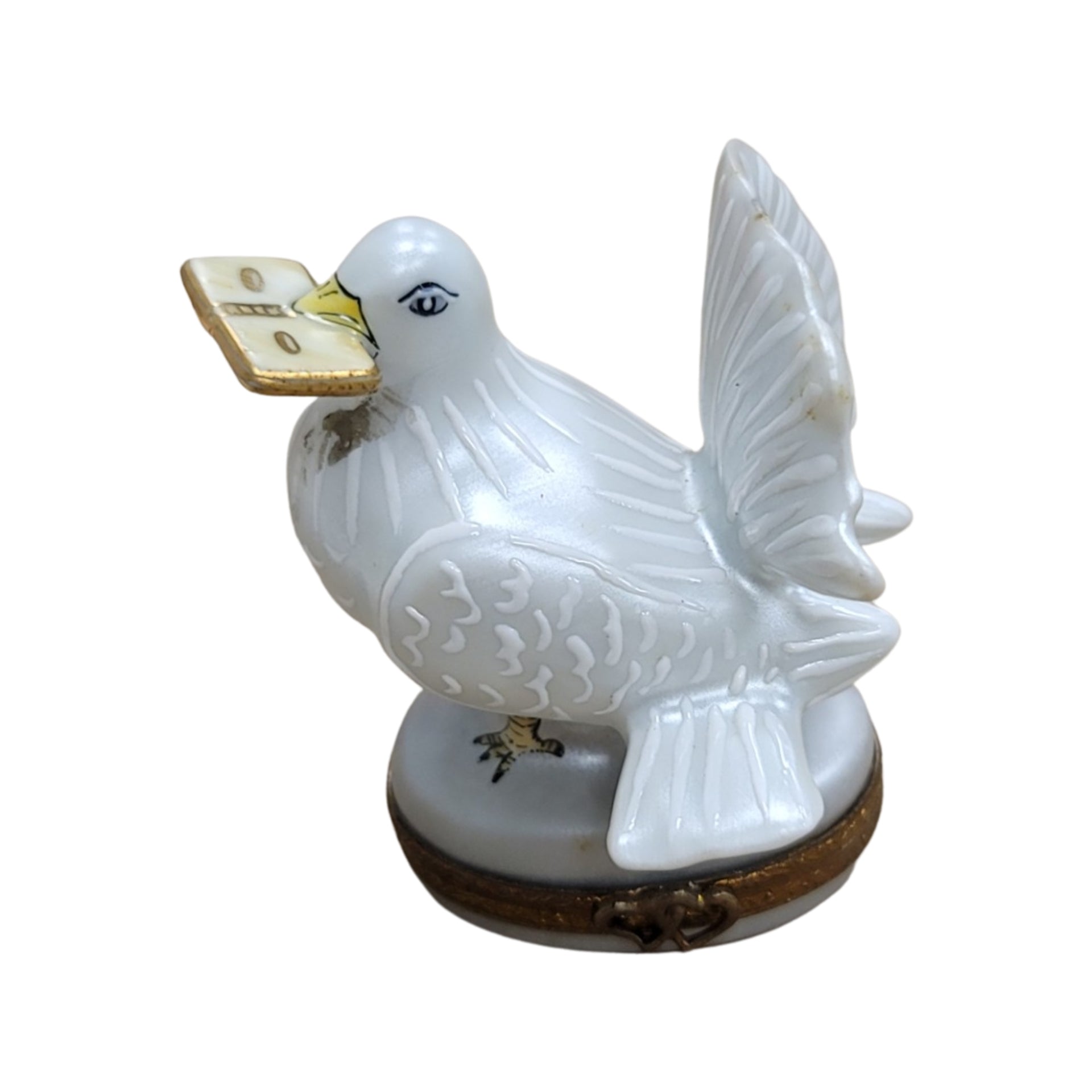 Dove With Letter Limoges Box Porcelain Limoges birds LIMOGES BOXES wedding French Trinket Box