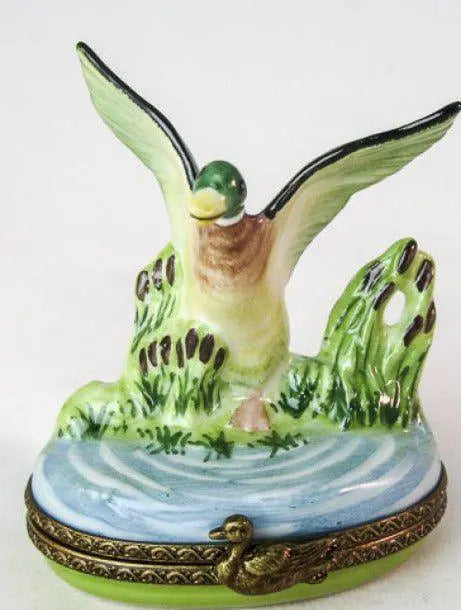 Duck in Flight Porcelain Limoges bird limoges boxes French Trinket Box