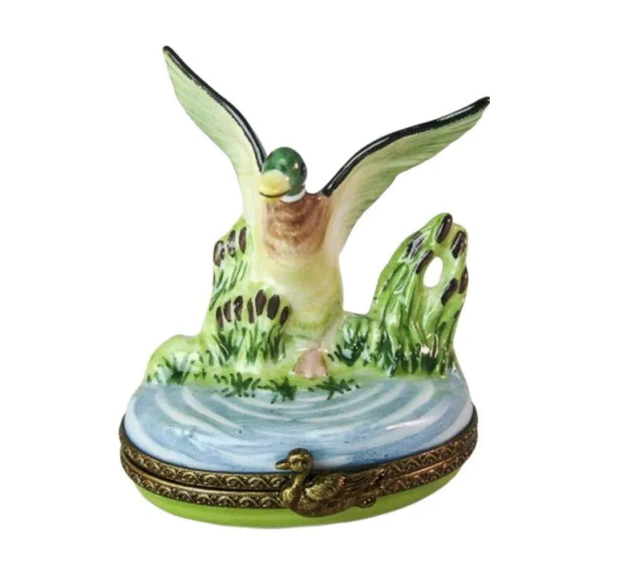 Duck in Flight Porcelain Limoges bird limoges boxes French Trinket Box