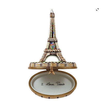 BROWN EIFFEL TOWER - "I LOVE PARIS" PAINTED INSIDE