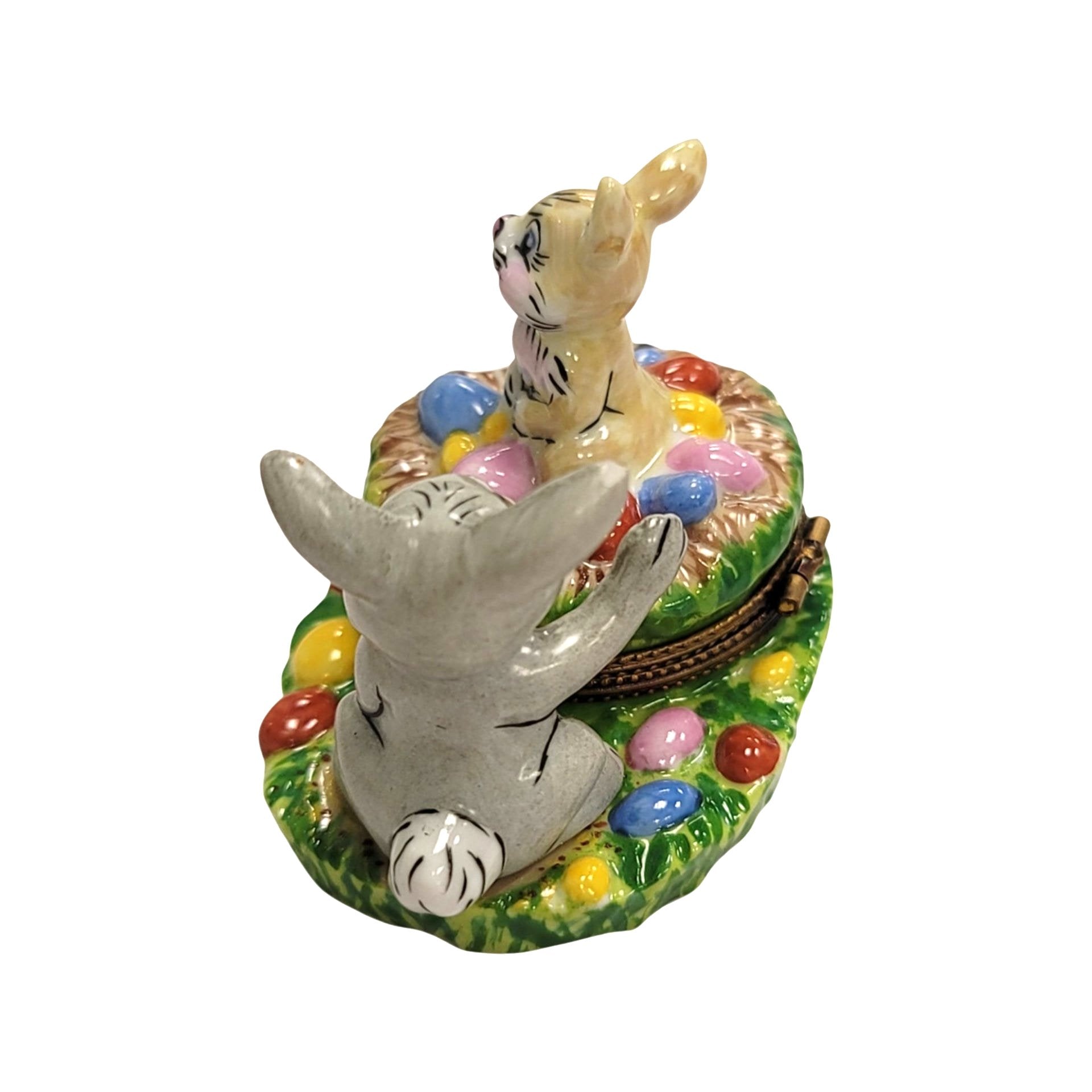 Easter Bunny Egg Basket Limoges Porcelain Limoges Easter French Trinket Box
