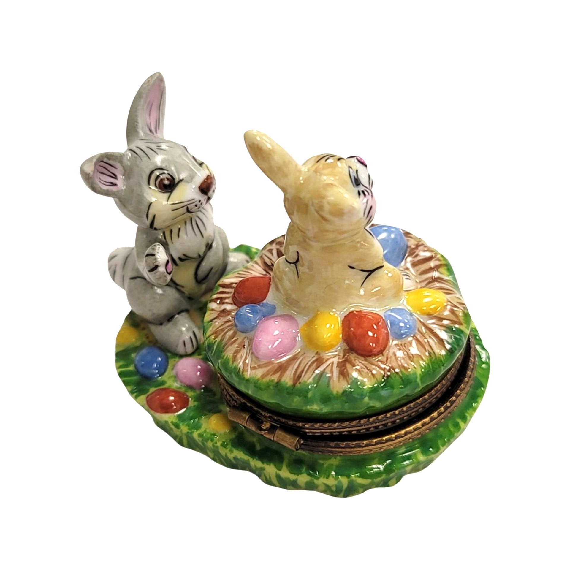 Easter Bunny Egg Basket Limoges Porcelain Limoges Easter French Trinket Box
