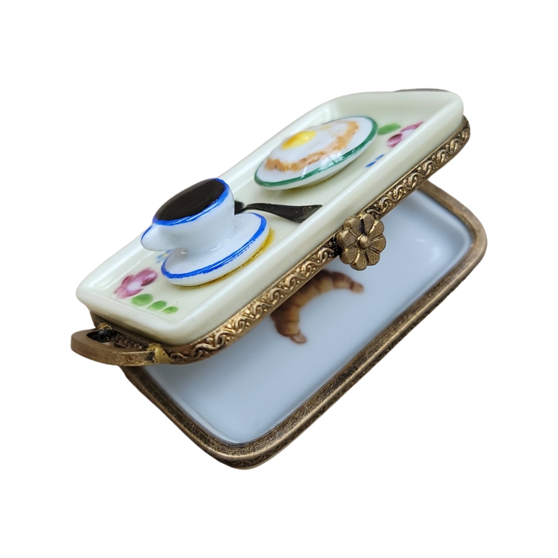 Egg And Coffee Delight Porcelain Limoges Food French Trinket Box