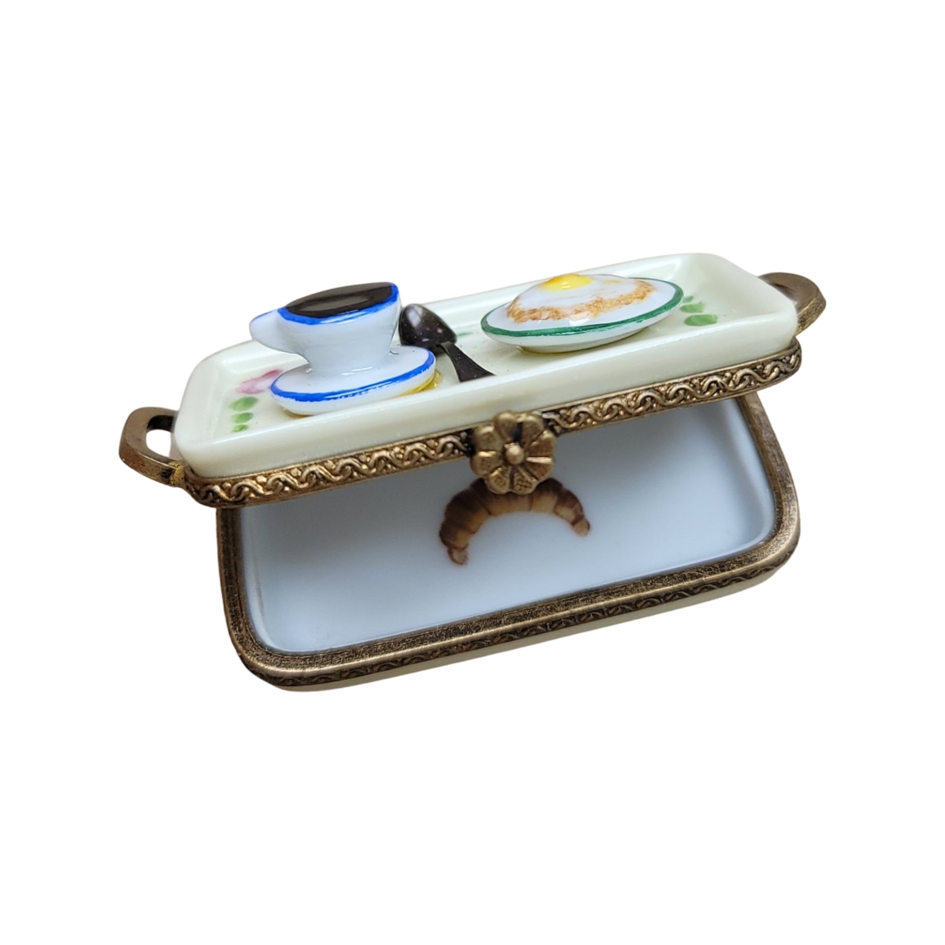 Egg And Coffee Delight Porcelain Limoges Food French Trinket Box