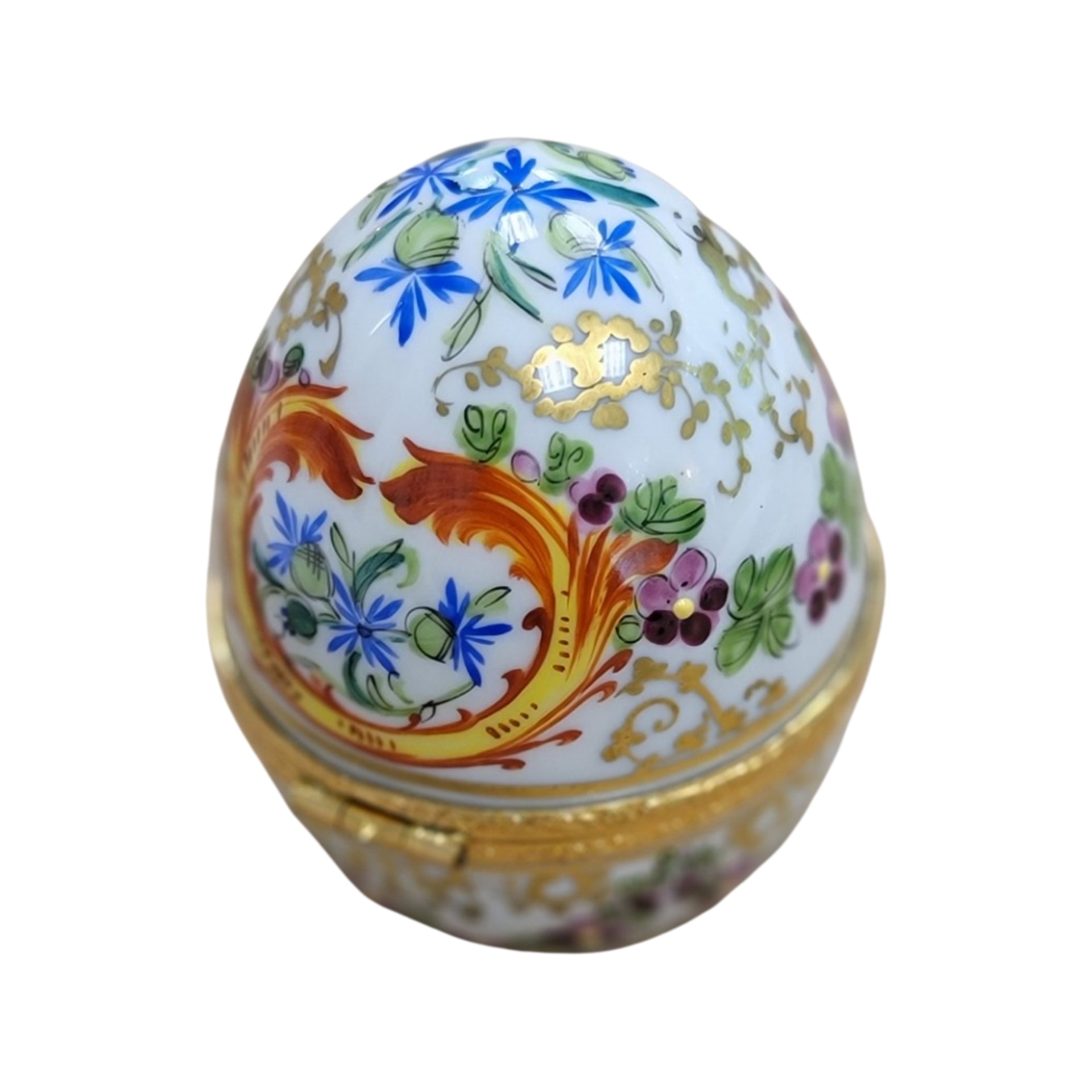 Elegant Painted Limoges Egg Porcelain Limoges egg LIMOGES BOXES French Trinket Box