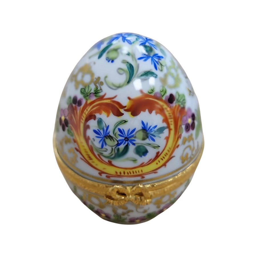 Elegant Painted Limoges Egg Porcelain Limoges egg LIMOGES BOXES French Trinket Box