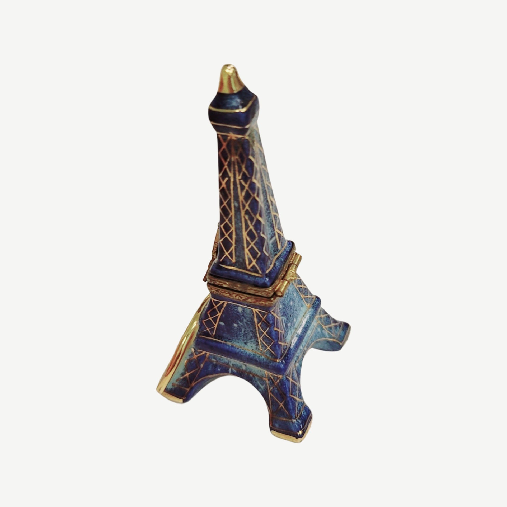 Eiffel Tower Blue Porcelain Treasure Porcelain Limoges france LIMOGES BOXES French Trinket Box