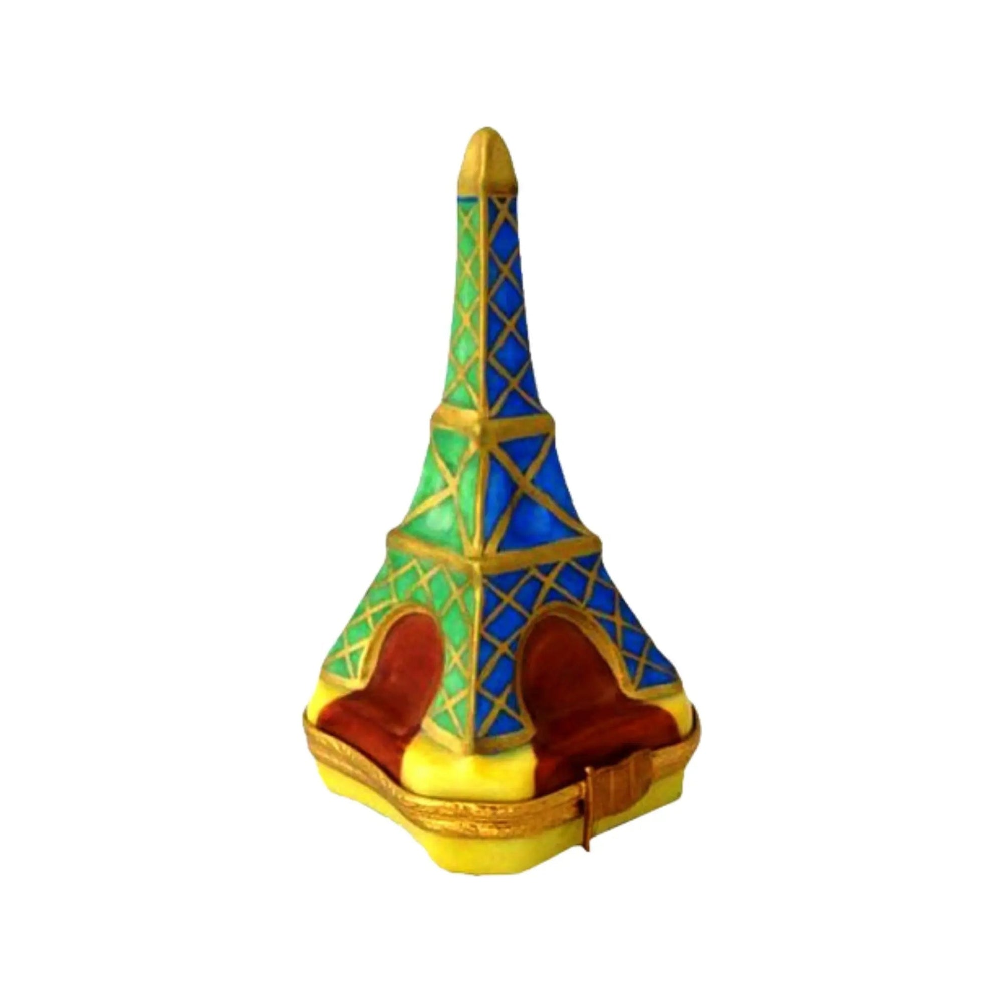 Eiffel Tower: Blue And Green Porcelain Limoges Eiffel Tower France French Trinket Box