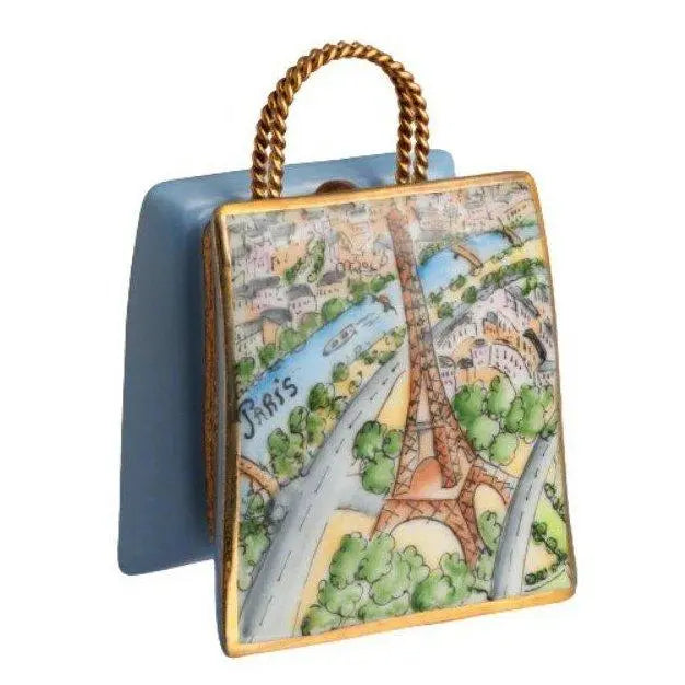 Eiffel Tower Modern Bag Porcelain Limoges Eiffel Tower France Bag French Trinket Box