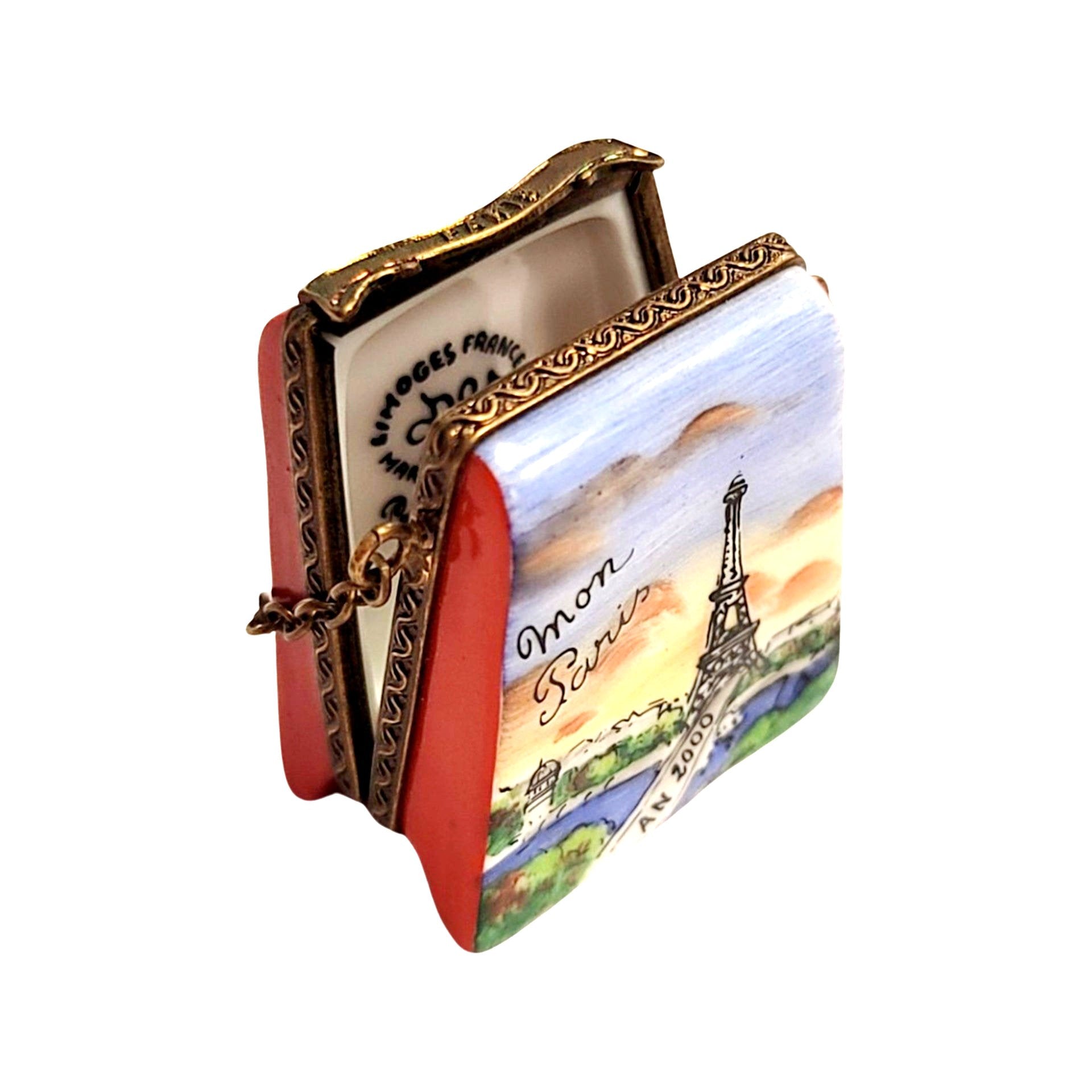 Eiffel Tower Paris Purse Box Porcelain Limoges france LIMOGES BOXES purse French Trinket Box
