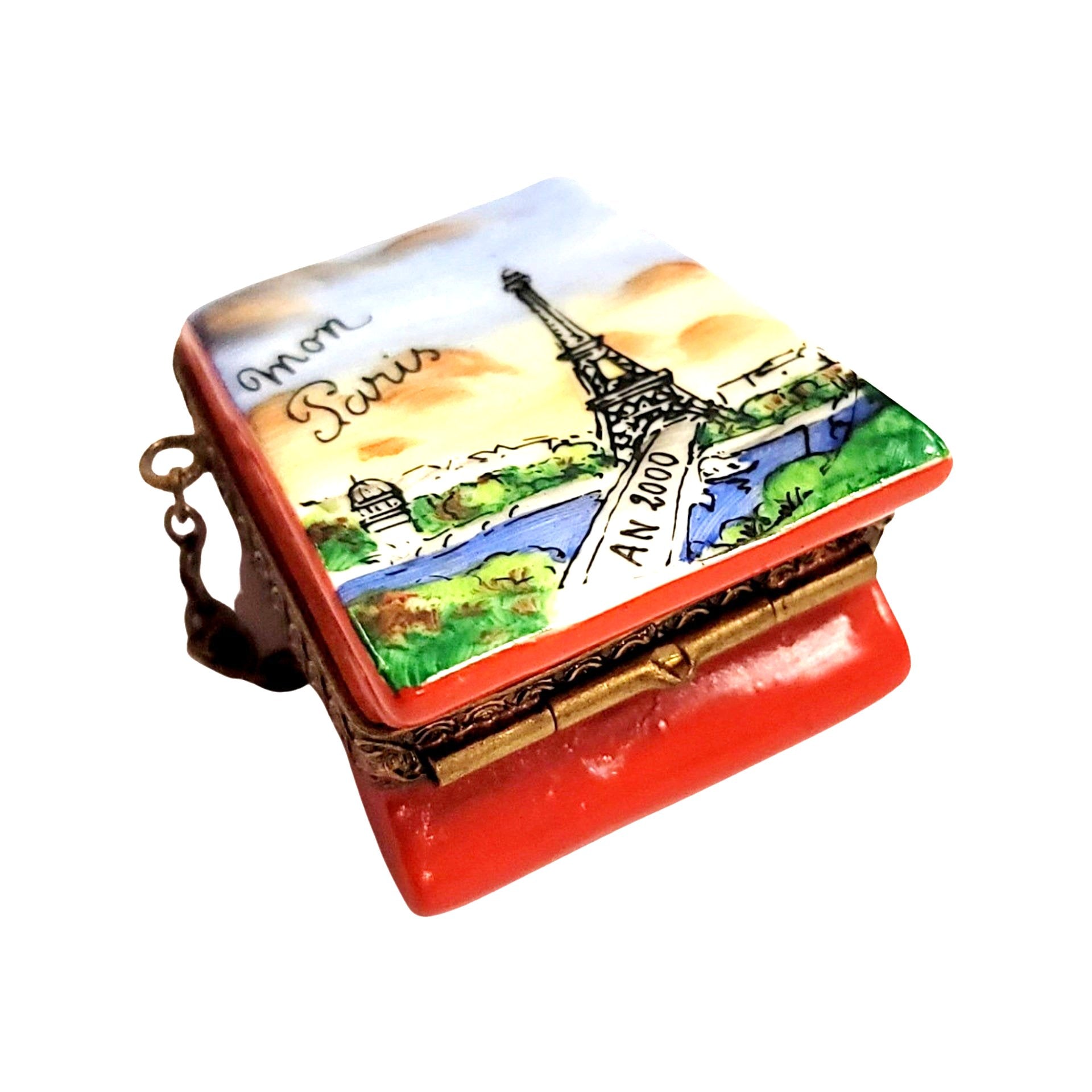 Eiffel Tower Paris Purse Box Porcelain Limoges france LIMOGES BOXES purse French Trinket Box