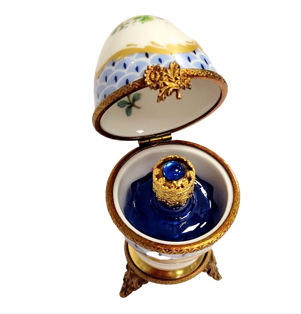 Elegance in Egg Perfume Porcelain Limoges Perfume egg French Trinket Box