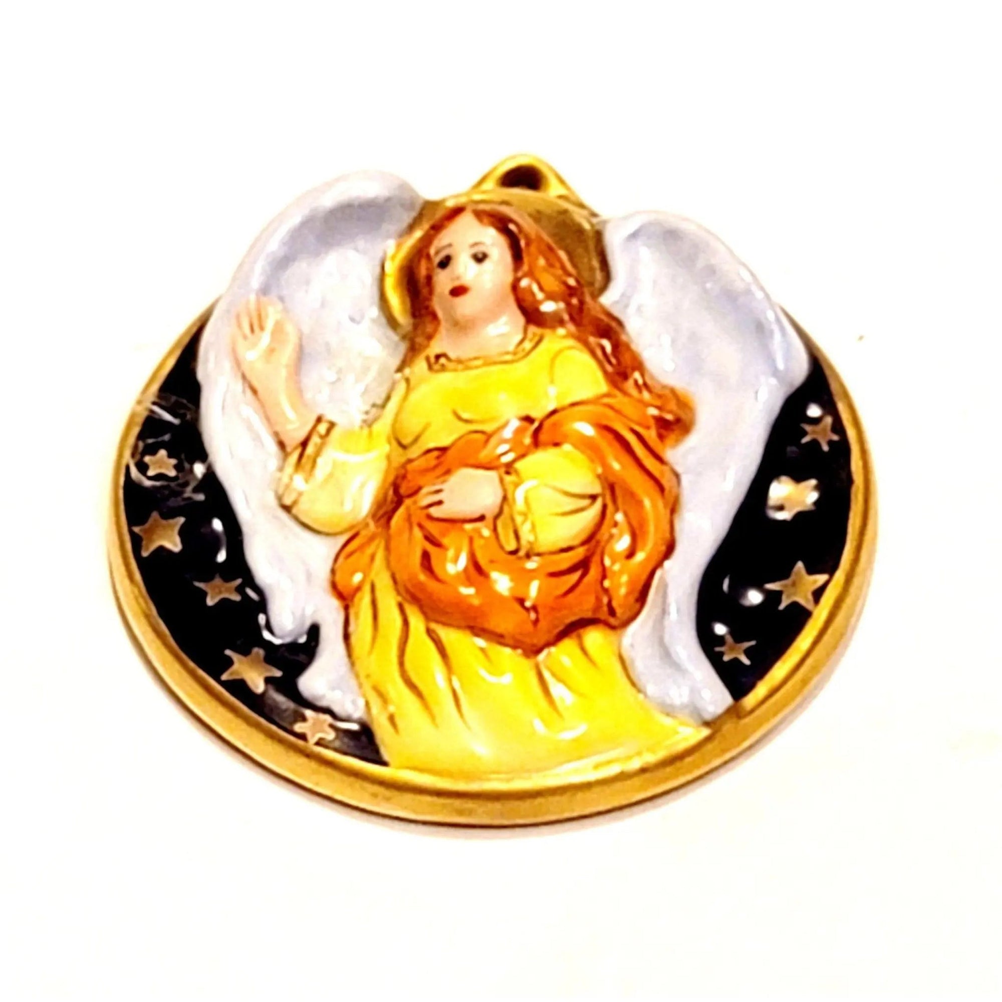 Elegant Angel Christmas Ornament Porcelain Limoges religious spiritual nativity Limoges Boxes christian French Trinket Box