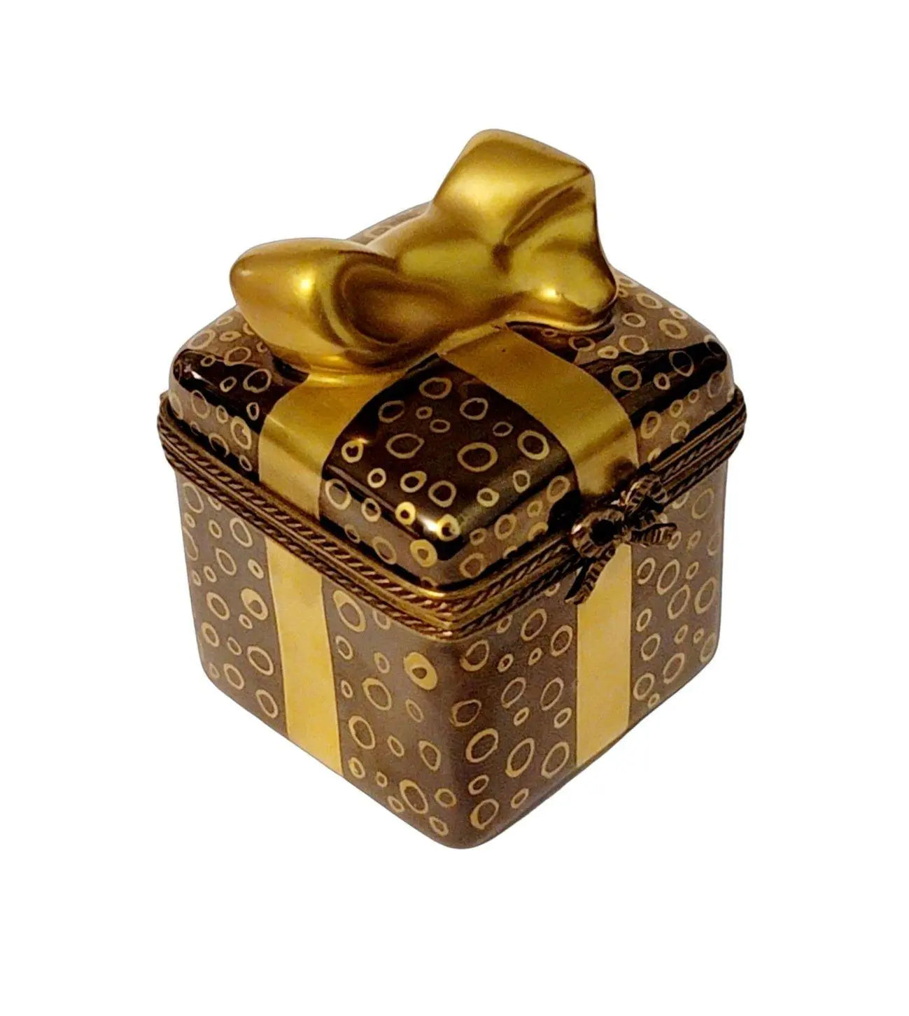 Elegant Black Gold Limoges Box Porcelain Limoges xmas Present Special French Trinket Box