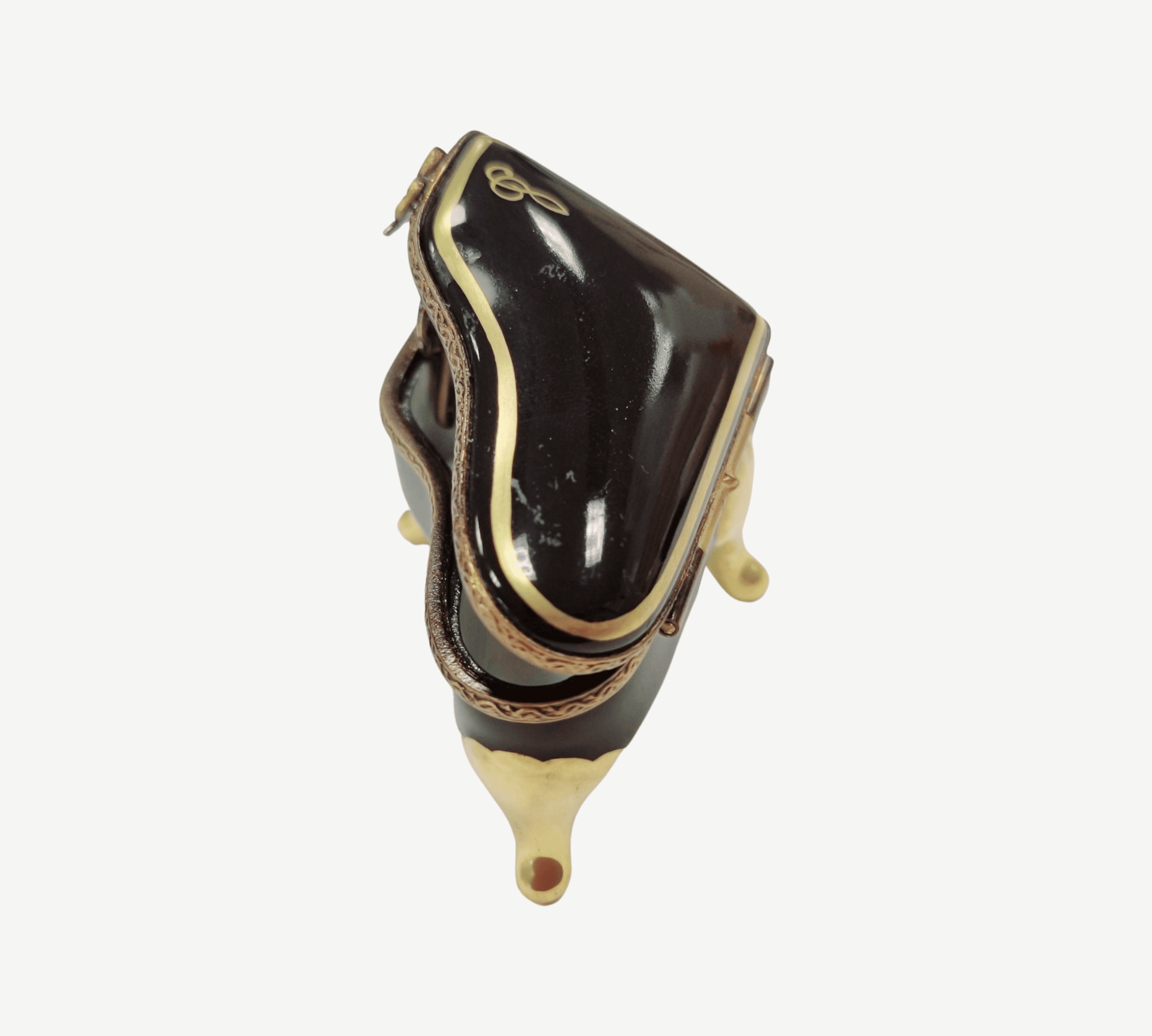 Elegant Black Grand Piano Box Porcelain Limoges music Rochard Limoges Box French Trinket Box