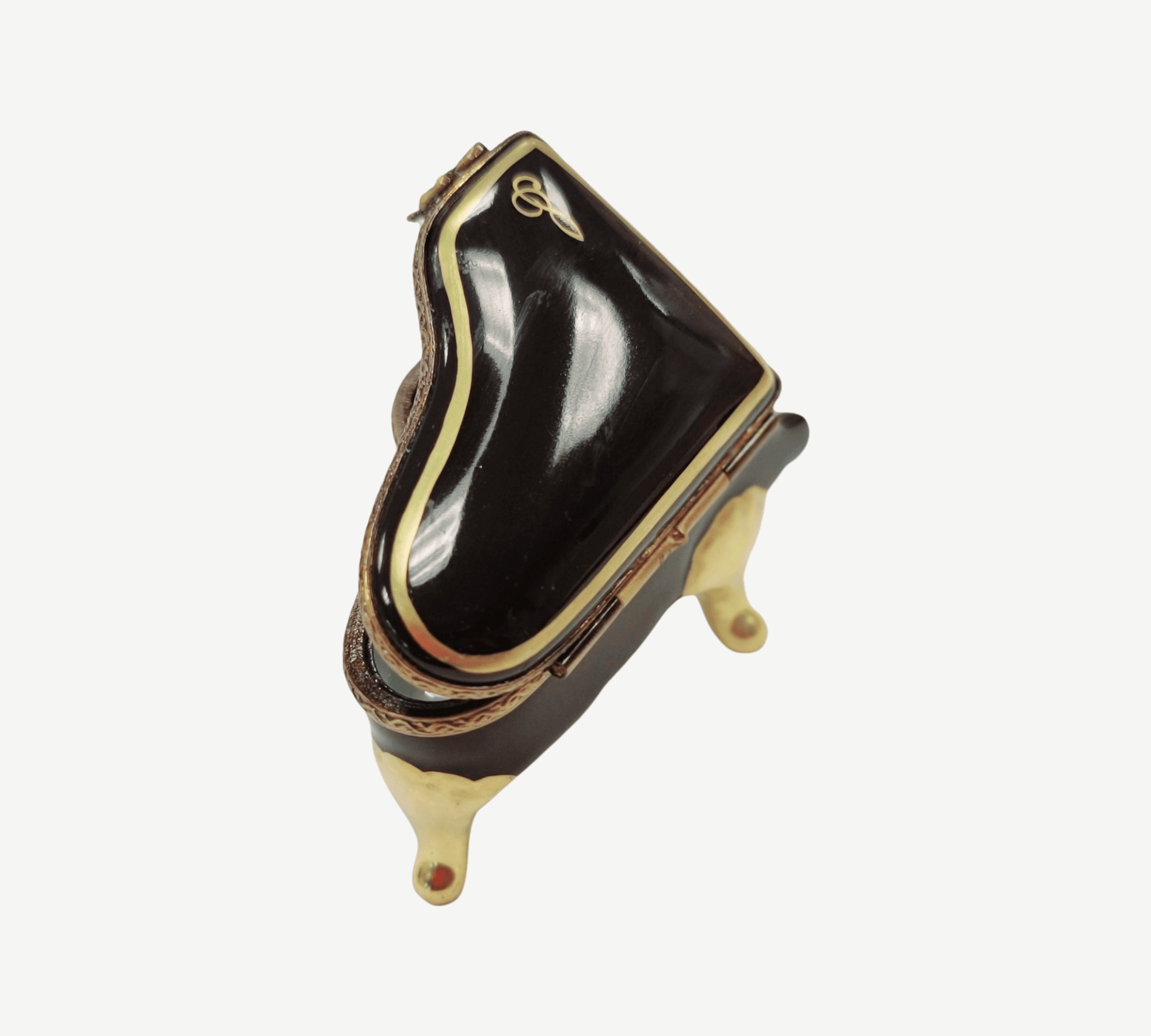 Elegant Black Grand Piano Box Porcelain Limoges music Rochard Limoges Box French Trinket Box