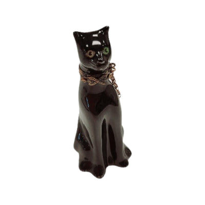 Elegant Black Panther Figurine Porcelain Limoges cat wild French Trinket Box