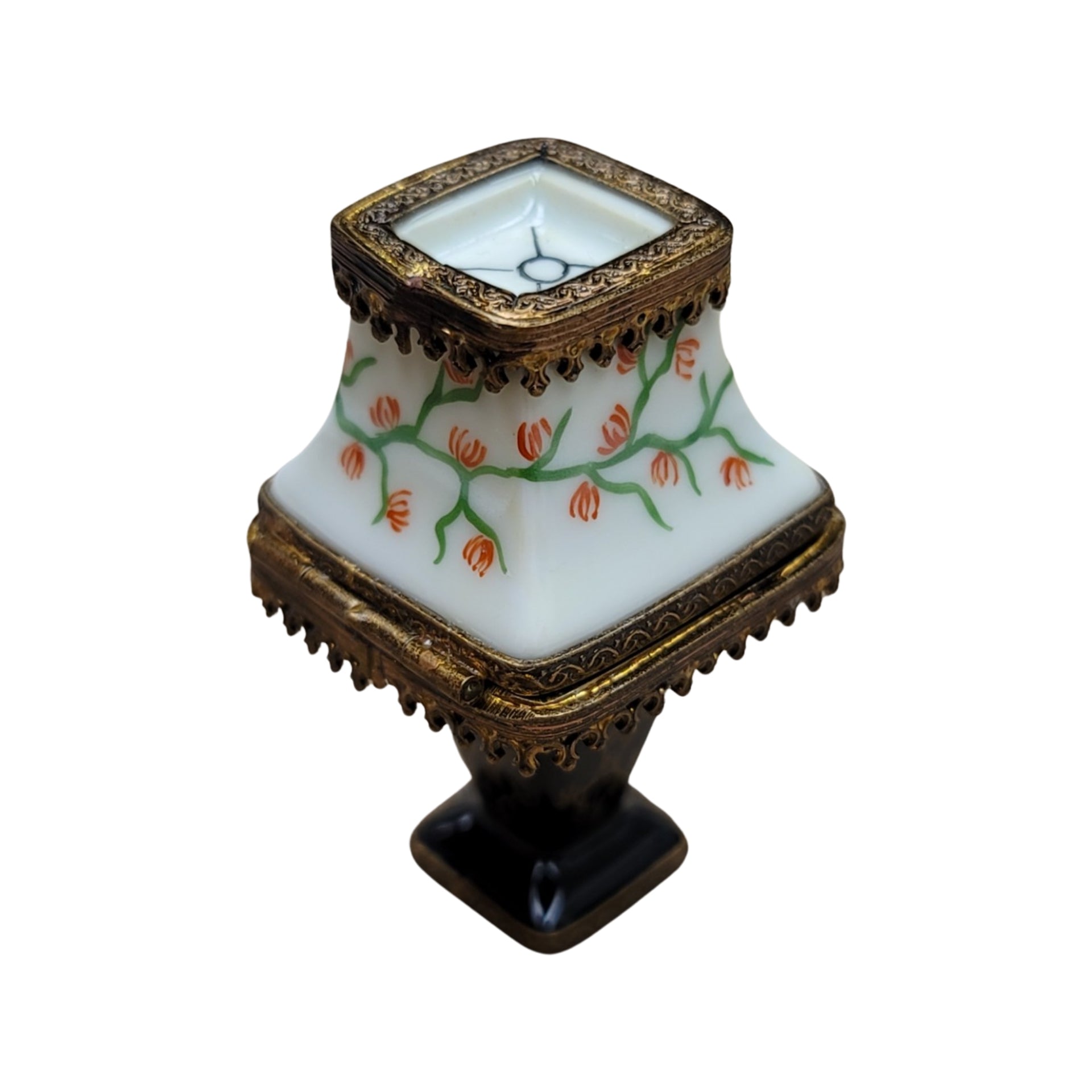 Elegant Black Table Lamp Figurine Porcelain Limoges furniture French Trinket Box
