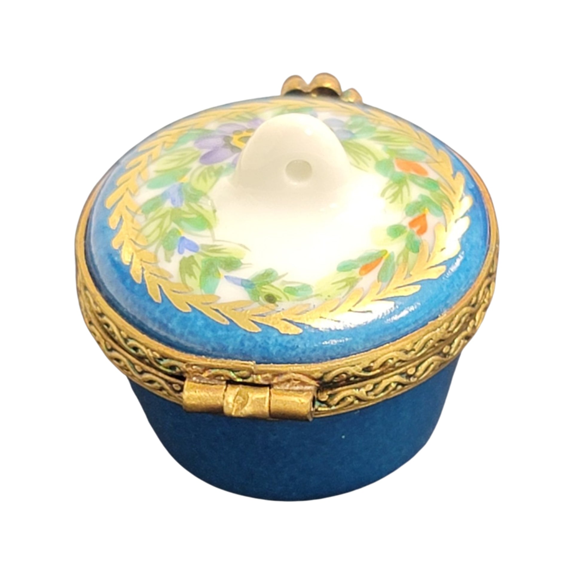 Elegant Blue Floral Limoges Box Porcelain Limoges LIMOGES BOXES traditional French Trinket Box