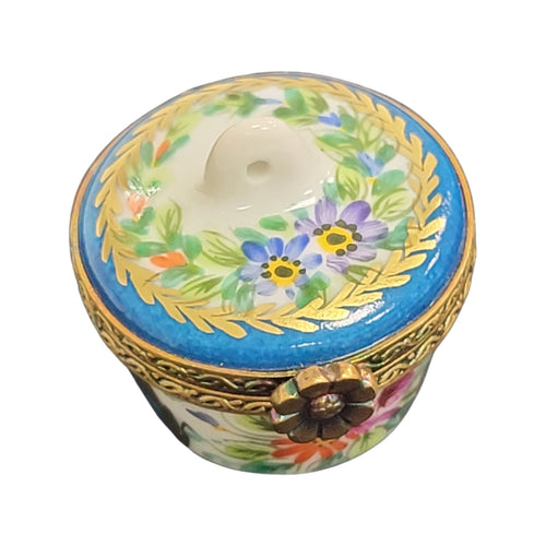 Elegant Blue Floral Limoges Box Porcelain Limoges LIMOGES BOXES traditional French Trinket Box
