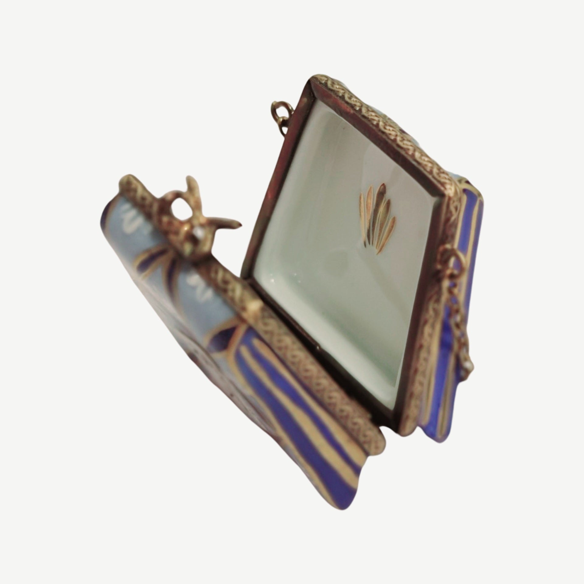 Elegant Blue Purse Limoges Box Porcelain Limoges LIMOGES BOXES purse French Trinket Box