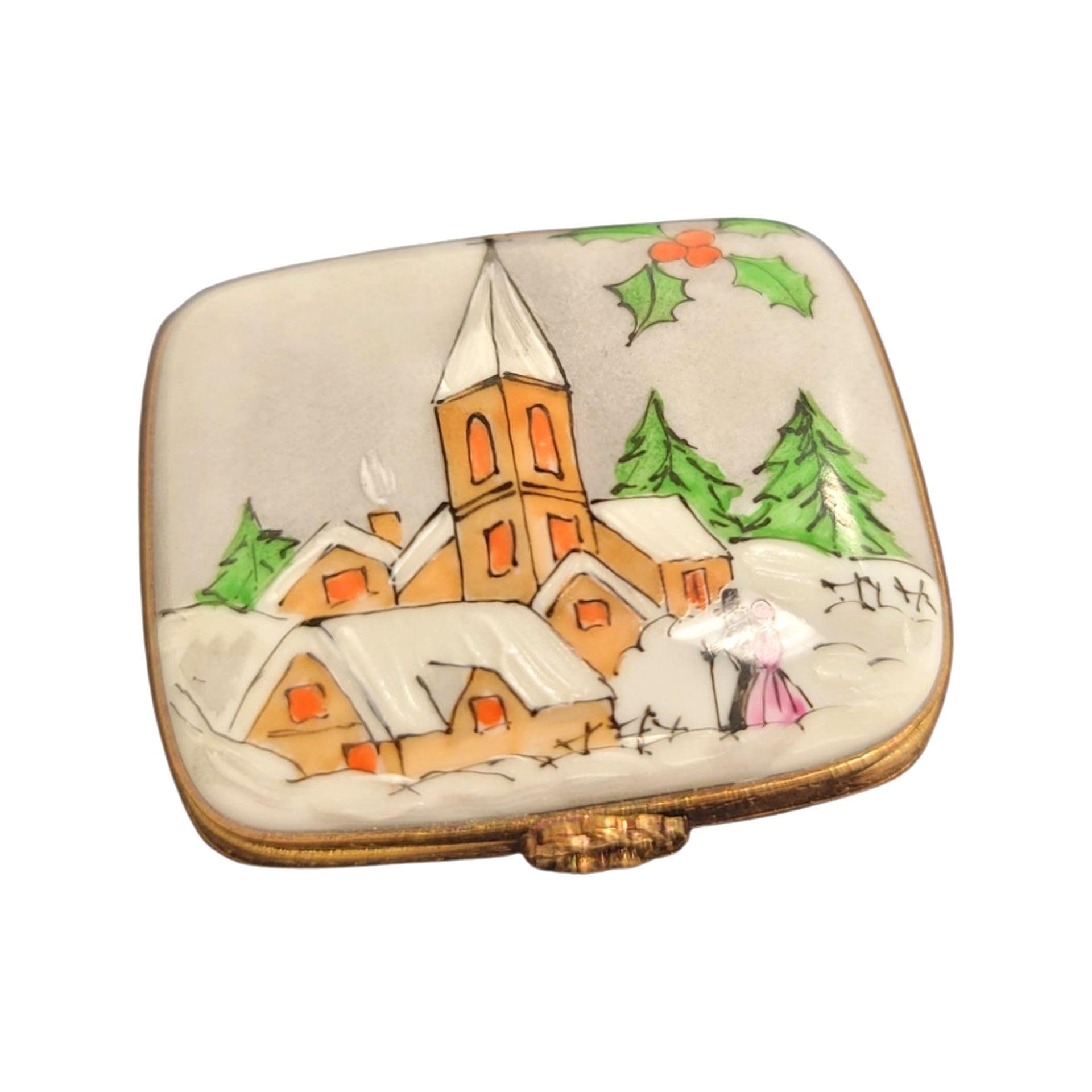 Elegant Church Scene Limoges Box Porcelain Limoges Religion French Trinket Box